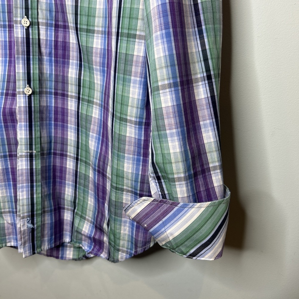 TailorByrd Contrast Flip Cuff‎ Button Up Shirt Cotton Long Sleeve Casual XL
